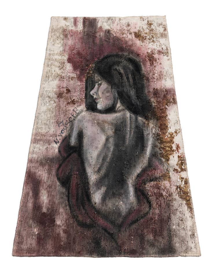 Detail image of 2' 10 x 4' 4  Hand Knotted Ultra Vintage Persian Wool Rug