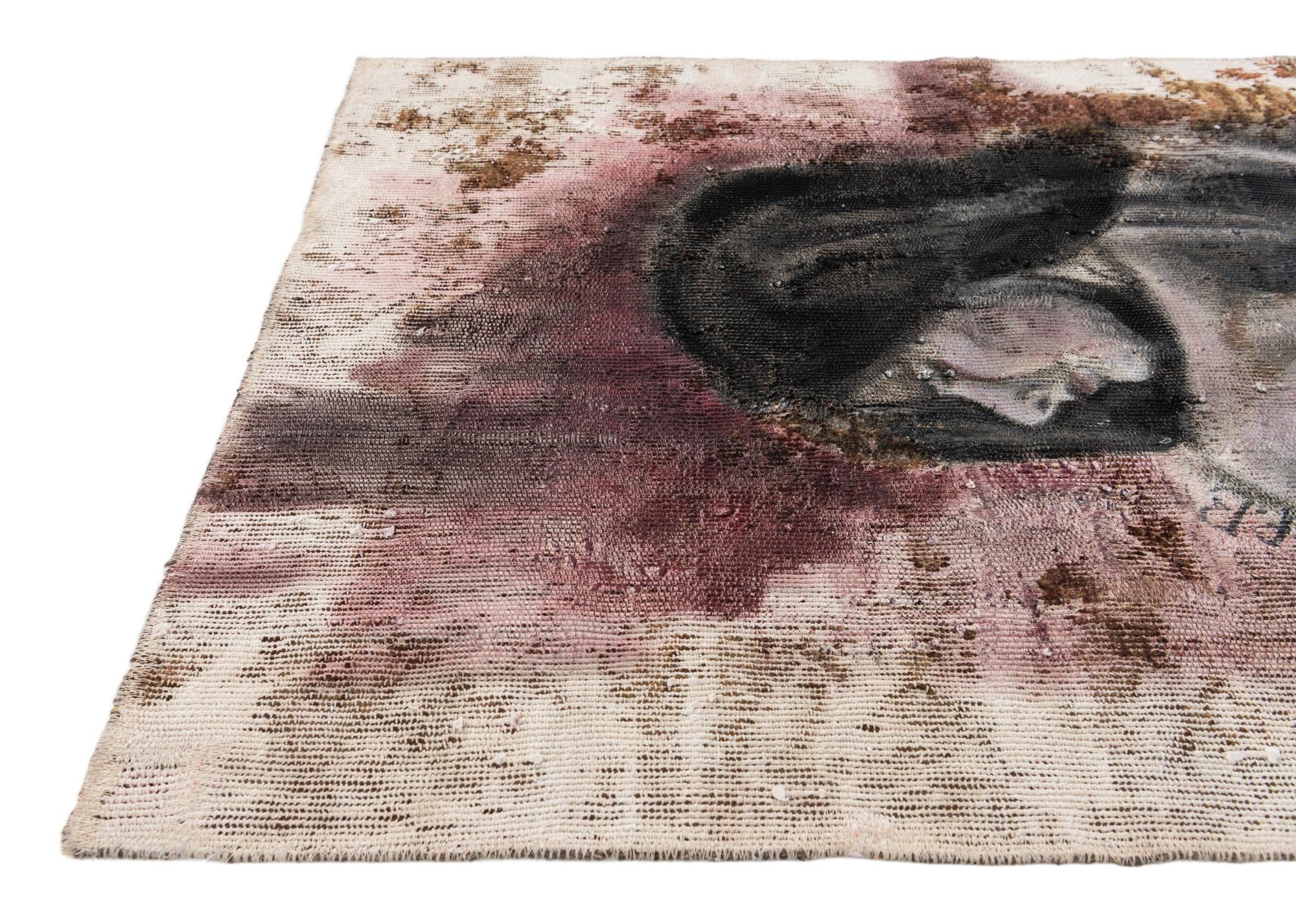 2' 10 x 4' 4 Hand Knotted Ultra Vintage Persian Wool Rug