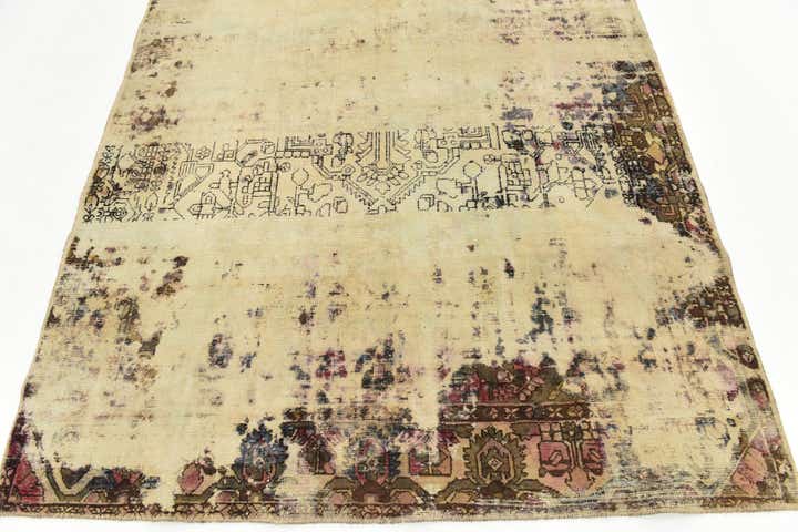 6' 7 x 9' 8 Hand Knotted Ultra Vintage Persian Wool Rug