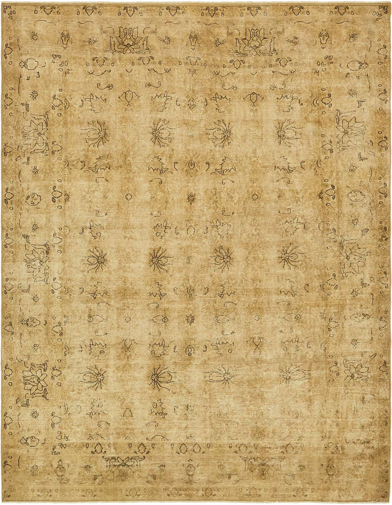 Primary image  6' 10 x 9' 9  Hand Knotted Ultra Vintage Persian Wool Rug