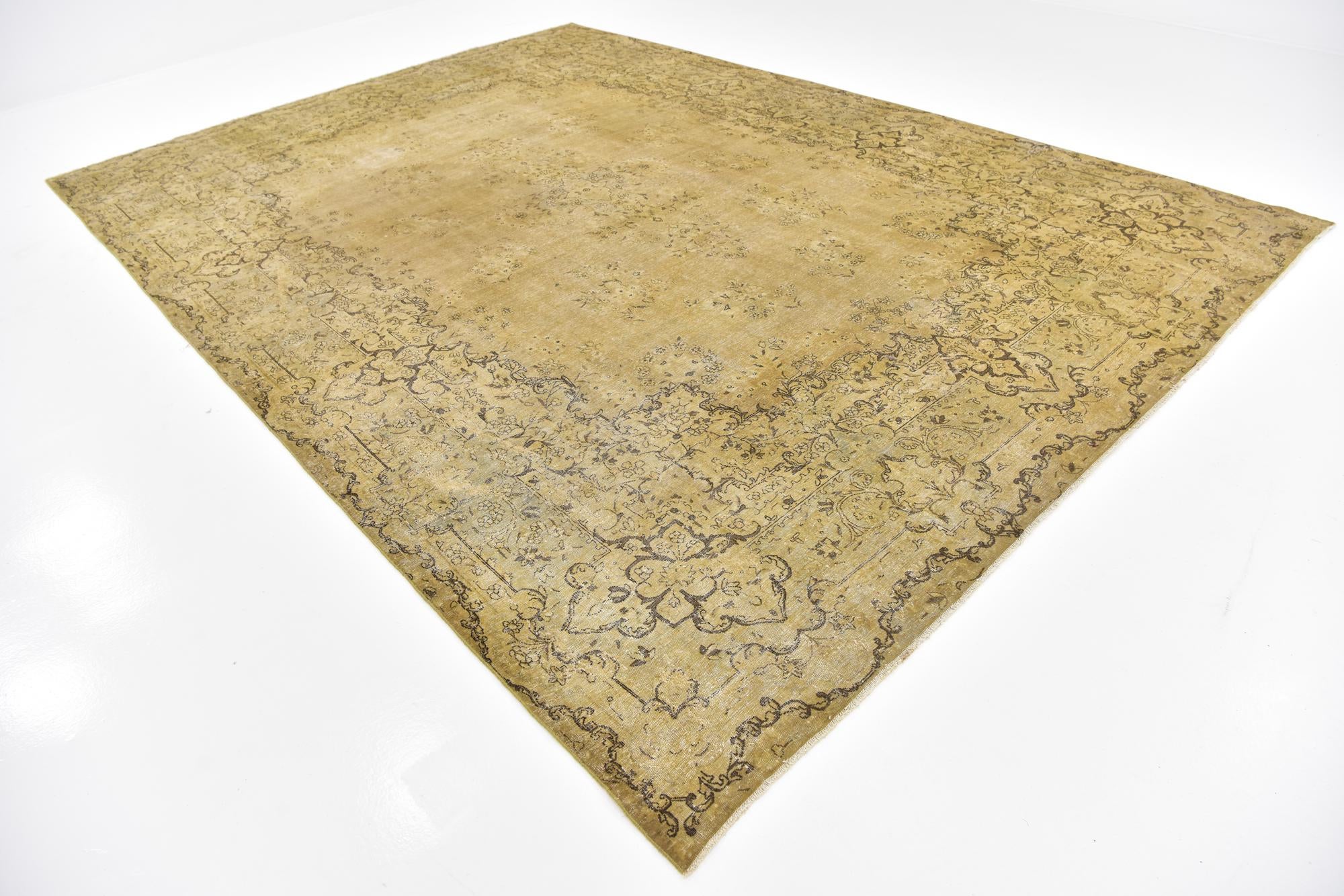 9' 5 x 13' 5 Hand Knotted Ultra Vintage Persian Wool Rug