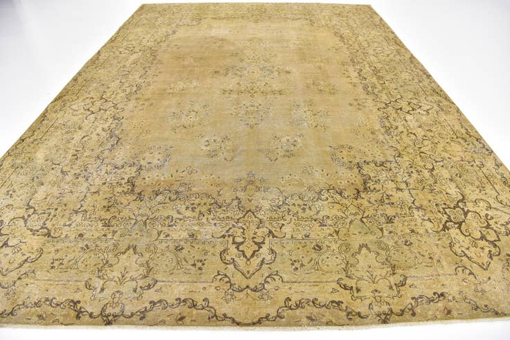 Detail image of 9' 5 x 13' 5 Hand Knotted Ultra Vintage Persian Wool Rug