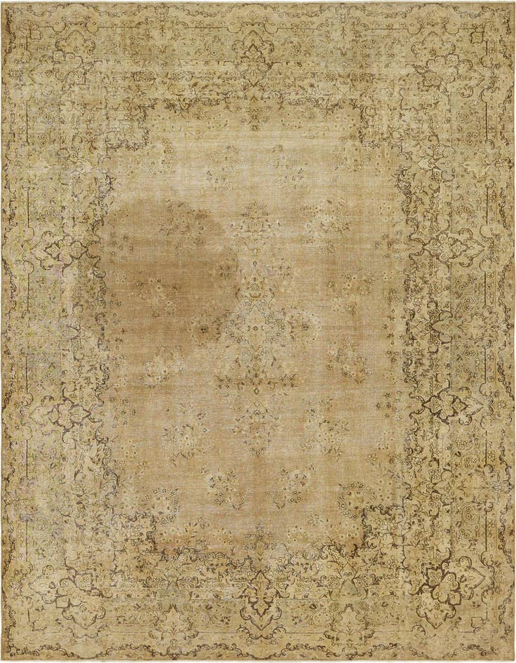 Detail image of 9' 5 x 13' 5 Hand Knotted Ultra Vintage Persian Wool Rug