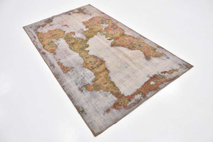 4' 2 x 7' 2 Hand Knotted Ultra Vintage Persian Wool Rug