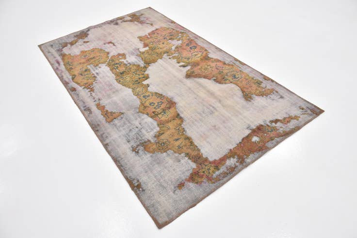 Detail image of 4' 2 x 7' 2 Hand Knotted Ultra Vintage Persian Wool Rug