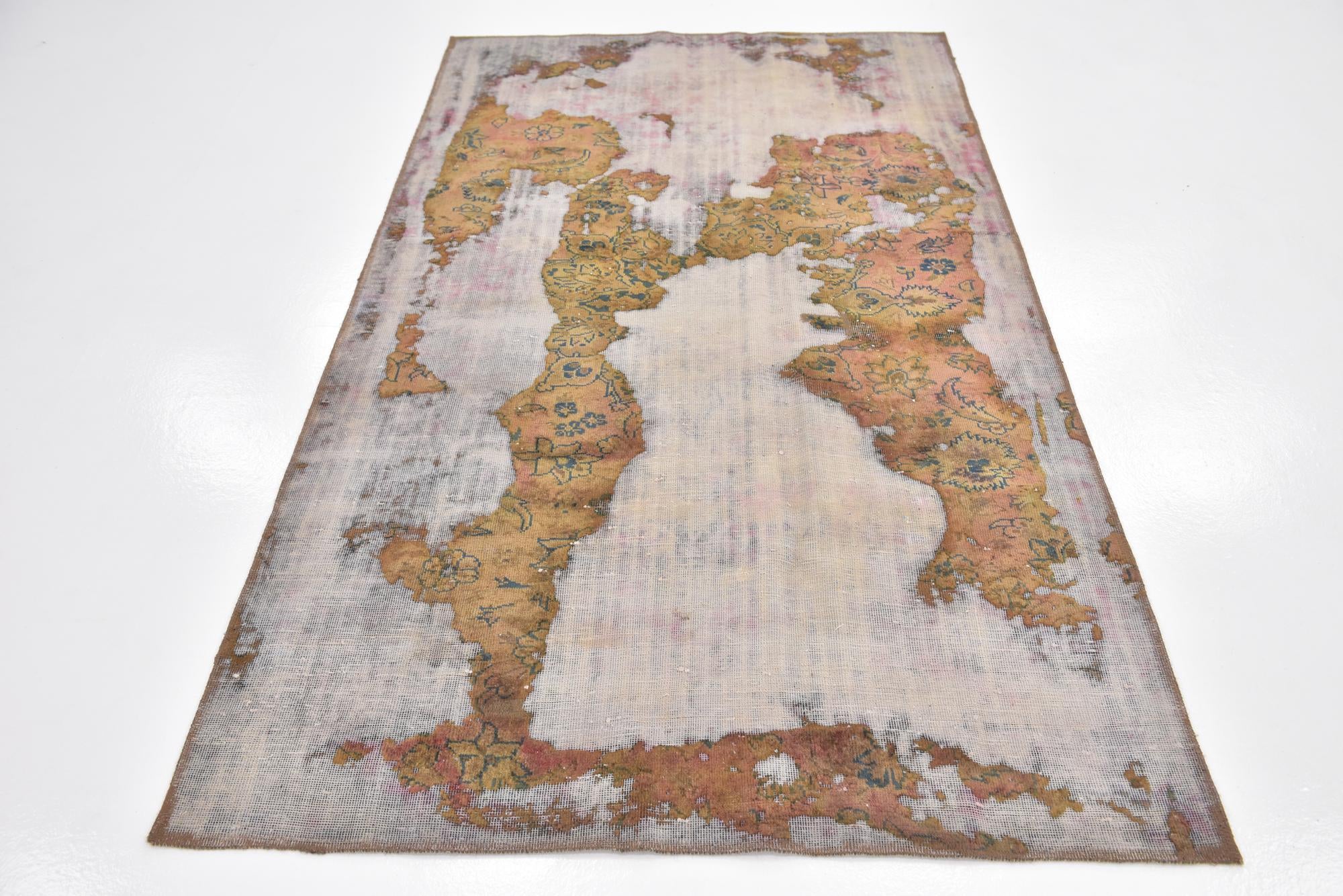 4' 2 x 7' 2 Hand Knotted Ultra Vintage Persian Wool Rug
