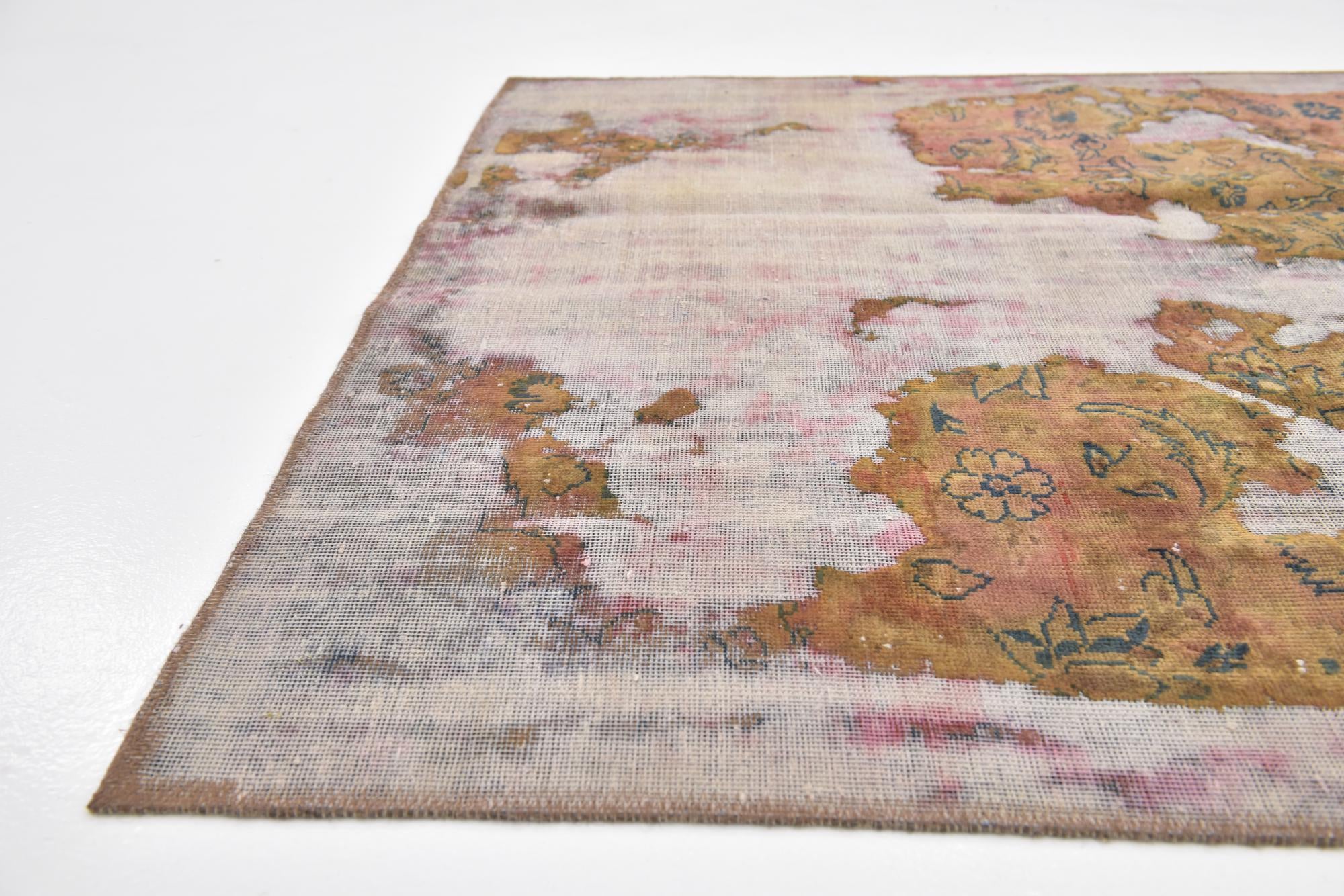 4' 2 x 7' 2 Hand Knotted Ultra Vintage Persian Wool Rug