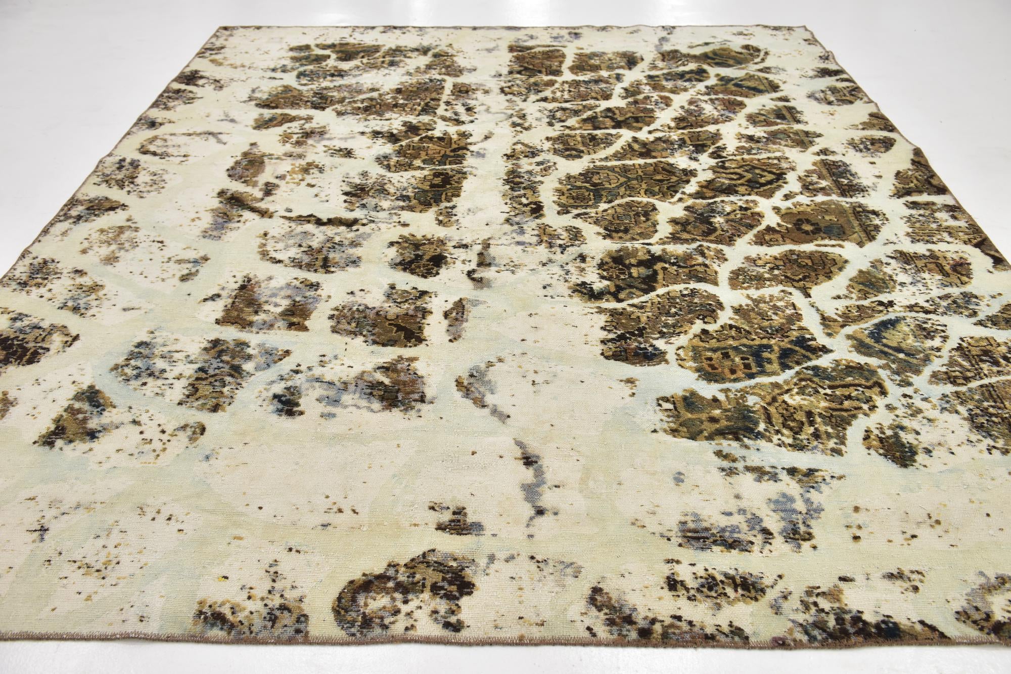 9' 4 x 11' Hand Knotted Ultra Vintage Persian Wool Rug
