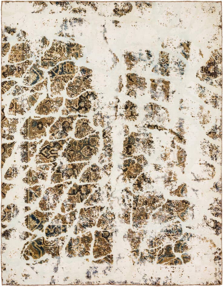 Detail image of 9' 4 x 11' Hand Knotted Ultra Vintage Persian Wool Rug