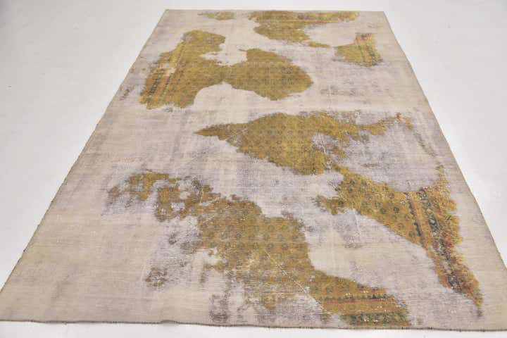 5' 10 x 9' Hand Knotted Ultra Vintage Persian Wool Rug