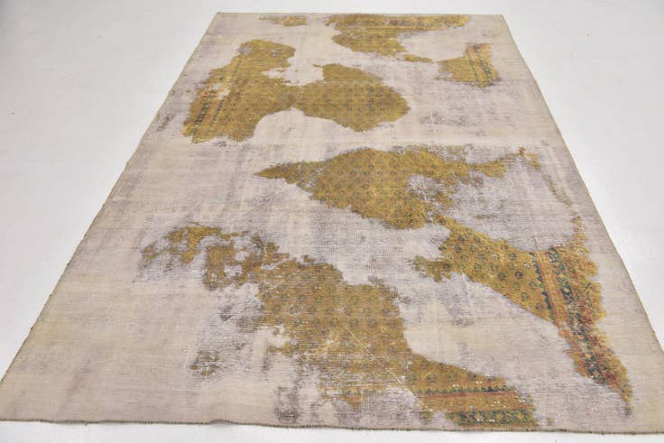 Detail image of 5' 10 x 9' Hand Knotted Ultra Vintage Persian Wool Rug