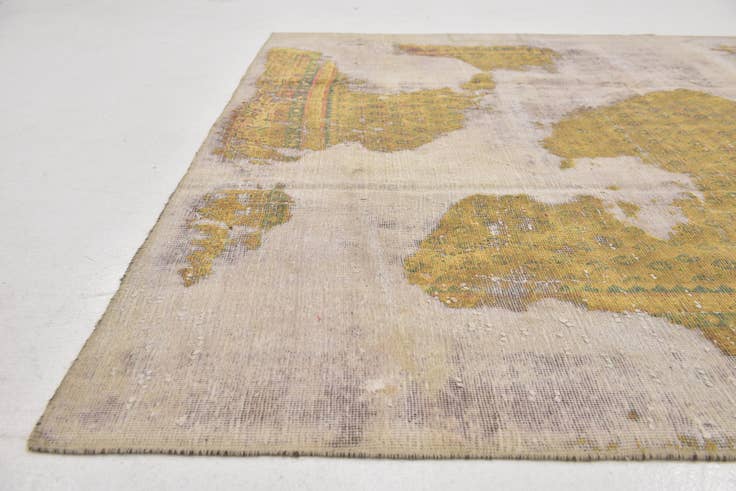 Detail image of 5' 10 x 9' Hand Knotted Ultra Vintage Persian Wool Rug
