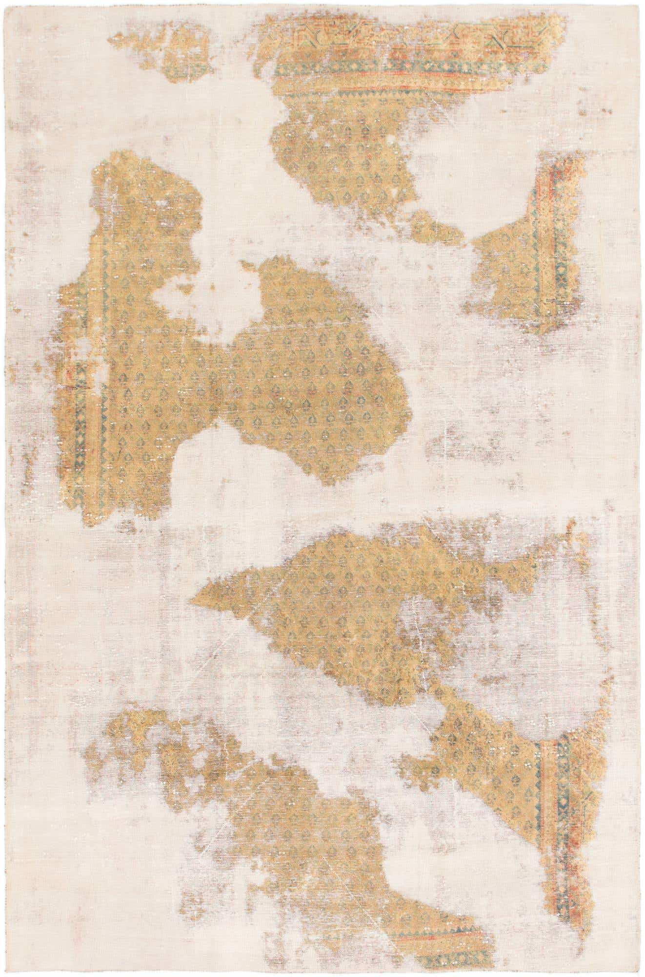 5' 10 x 9' Hand Knotted Ultra Vintage Persian Wool Rug