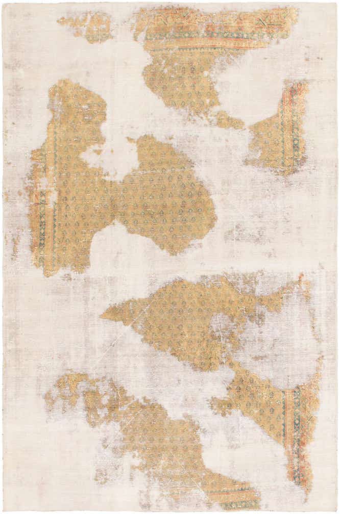 5' 10 x 9' Hand Knotted Ultra Vintage Persian Wool Rug
