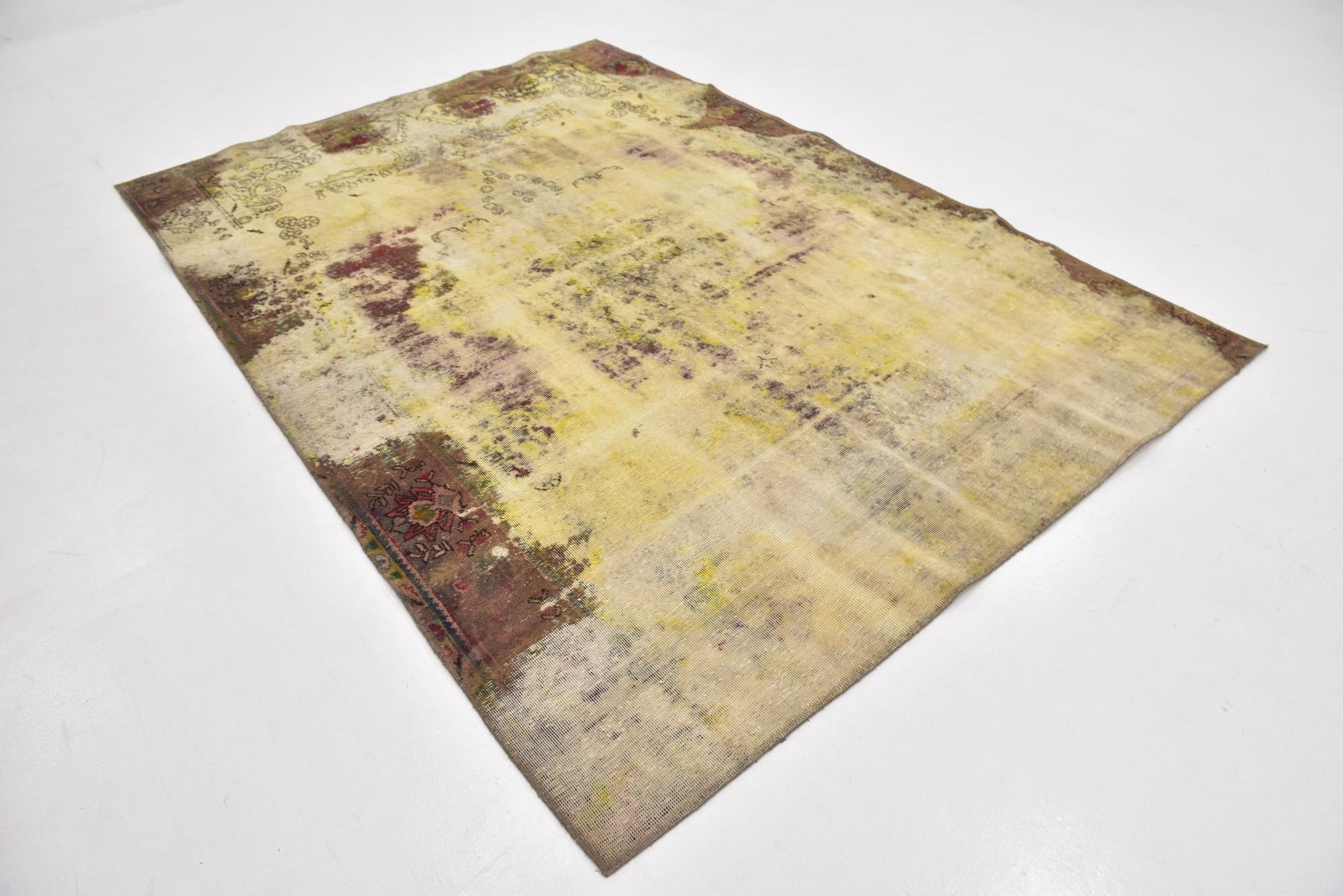 6' 2 x 9' Hand Knotted Ultra Vintage Persian Wool Rug