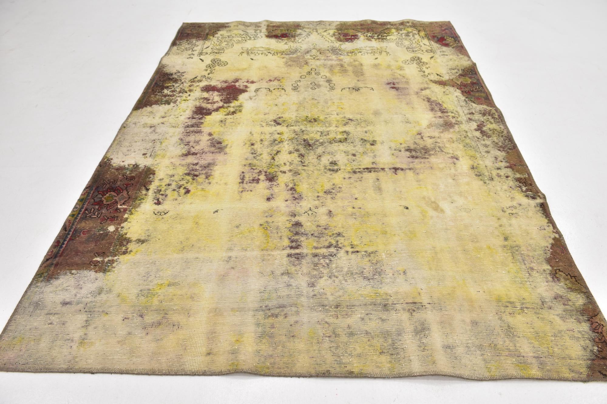 6' 2 x 9' Hand Knotted Ultra Vintage Persian Wool Rug