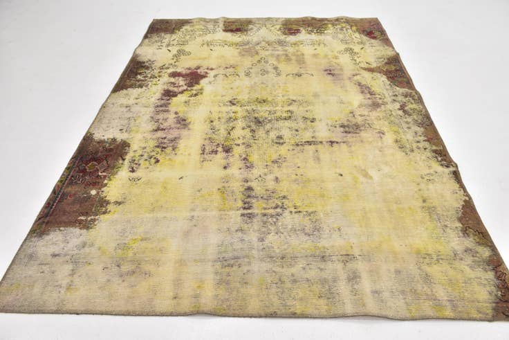 Detailfoto van 190cm x 275cm Handgeknoopt Ultra Vintage Perzisch Wol Vloerkleed