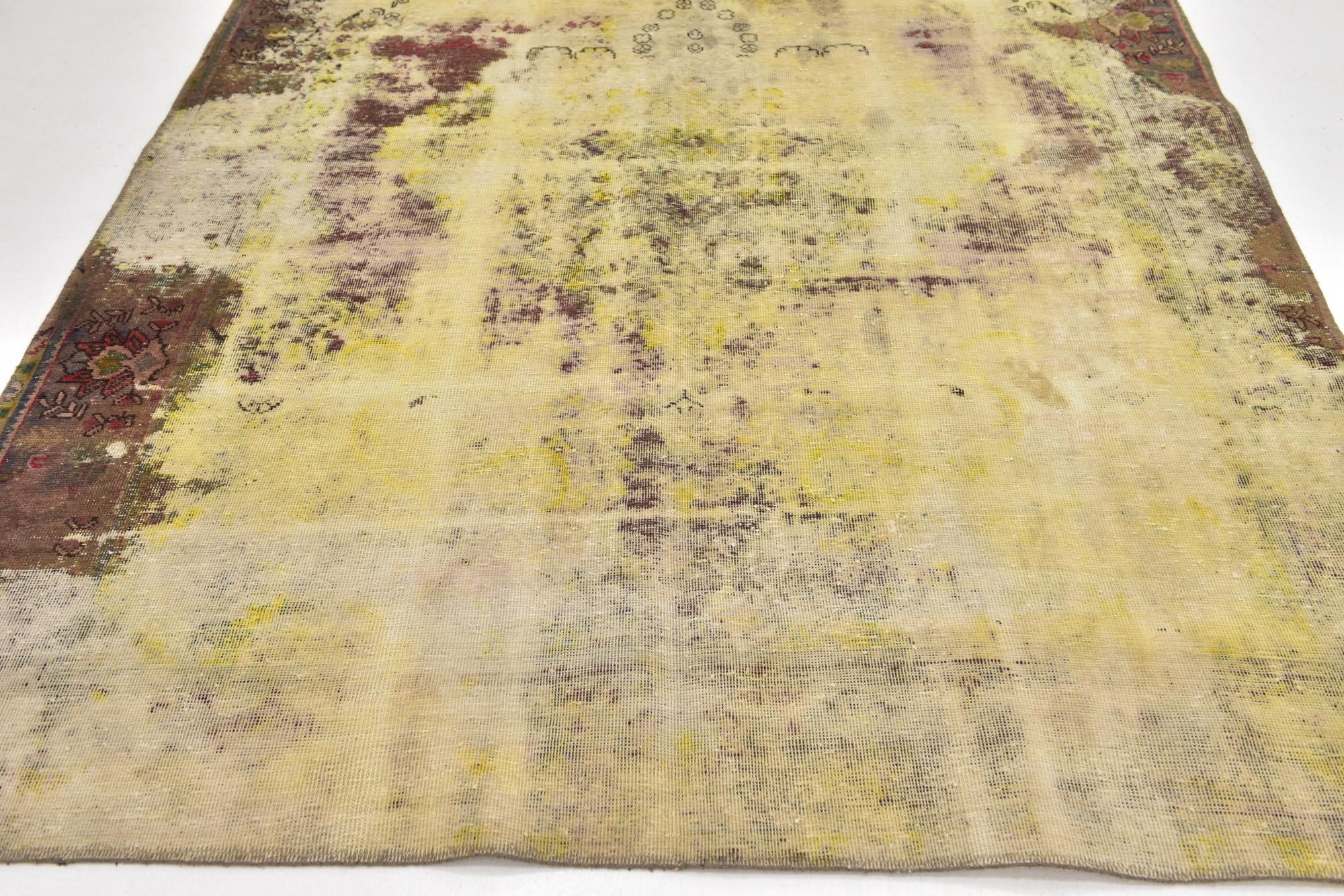 6' 2 x 9' Hand Knotted Ultra Vintage Persian Wool Rug