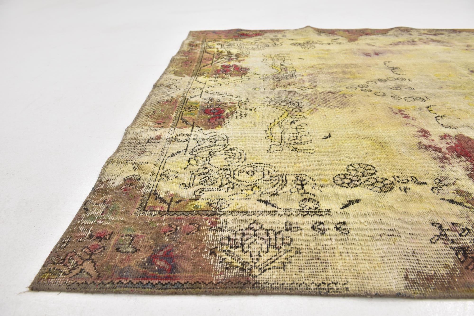 6' 2 x 9' Hand Knotted Ultra Vintage Persian Wool Rug