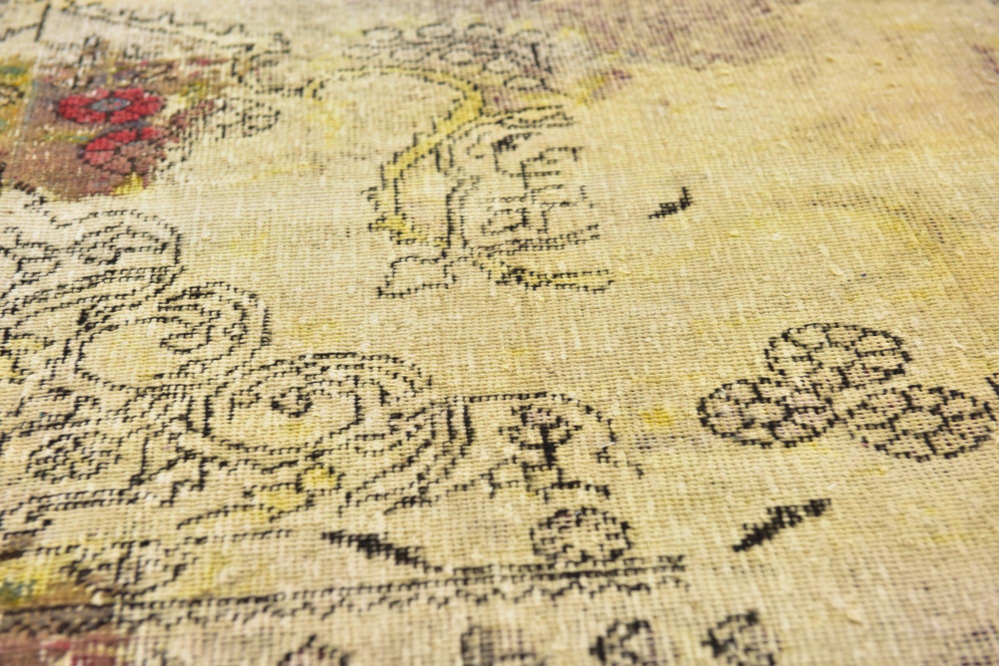 6' 2 x 9' Hand Knotted Ultra Vintage Persian Wool Rug