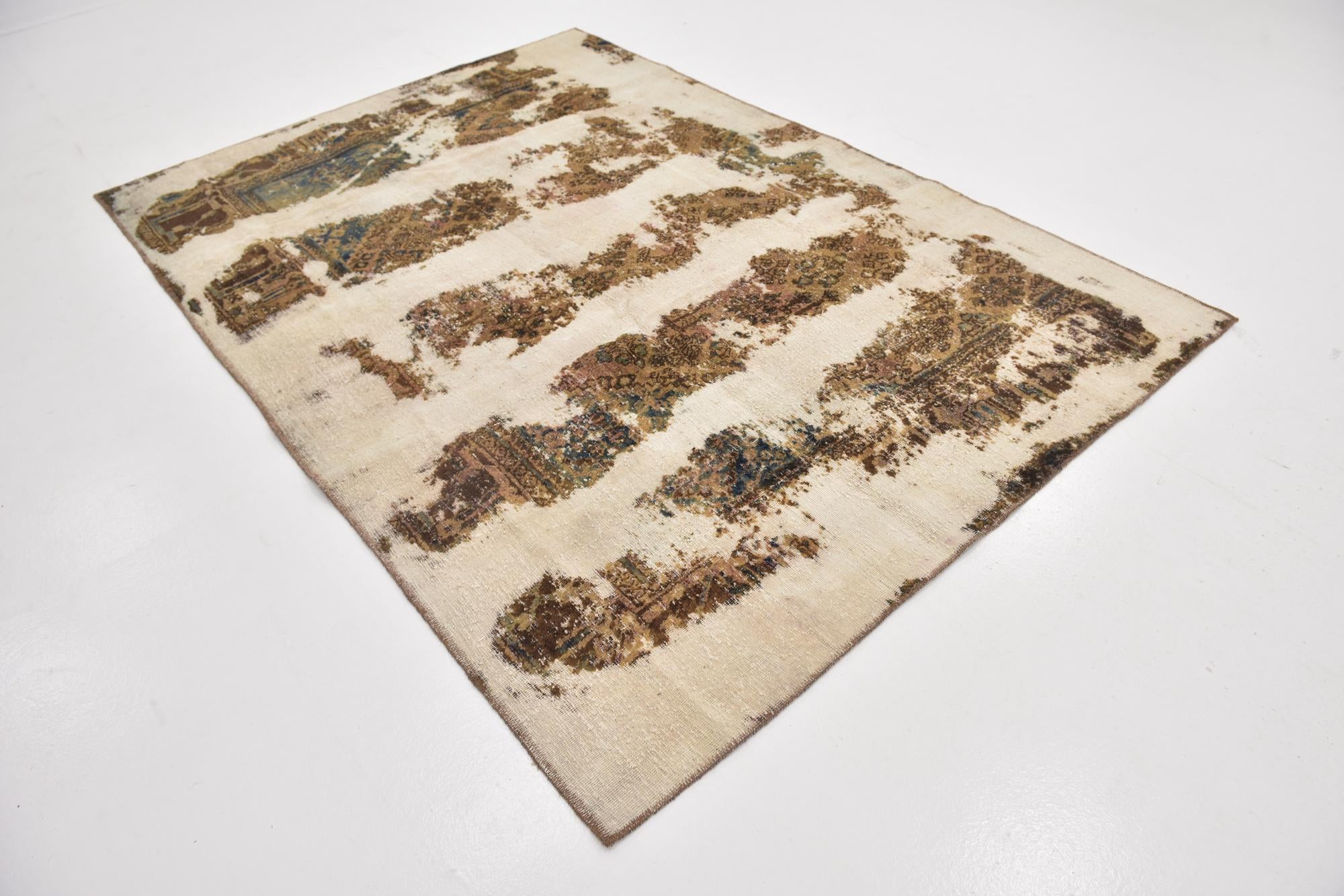 5' 10 x 8' 5 Hand Knotted Ultra Vintage Persian Wool Rug
