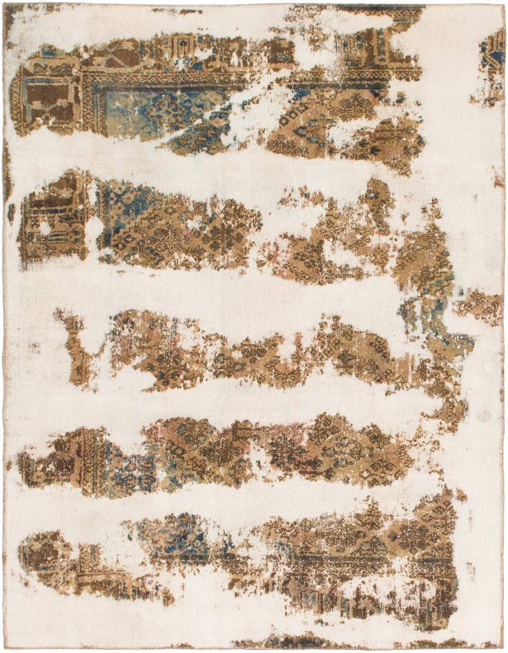 Detail image of 5' 10 x 8' 5 Hand Knotted Ultra Vintage Persian Wool Rug