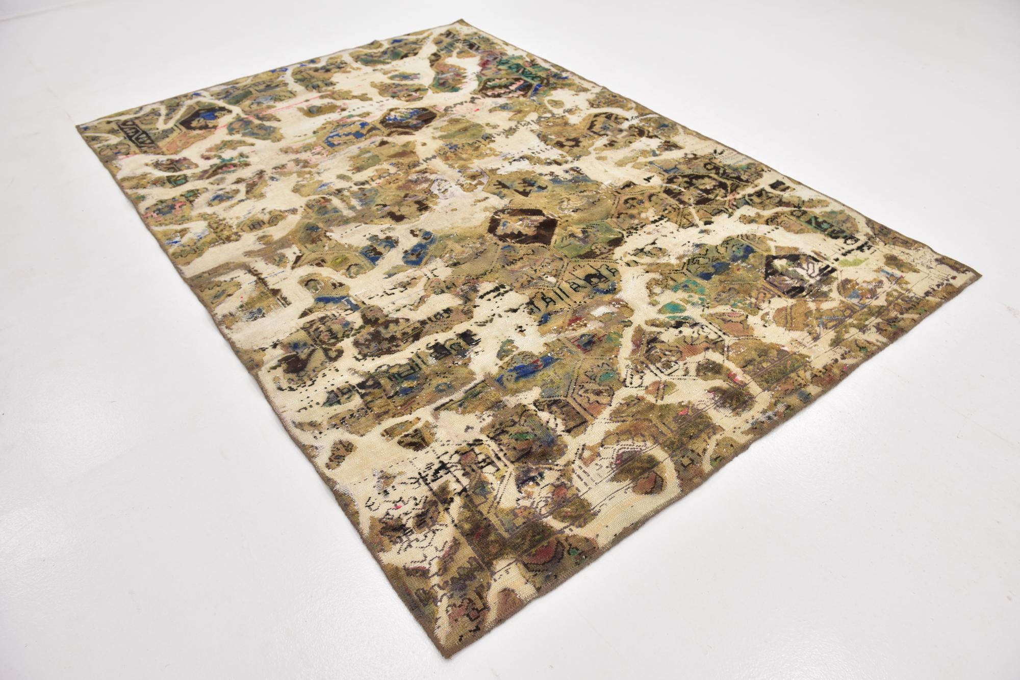 6' 2 x 8' 10 Hand Knotted Ultra Vintage Persian Wool Rug