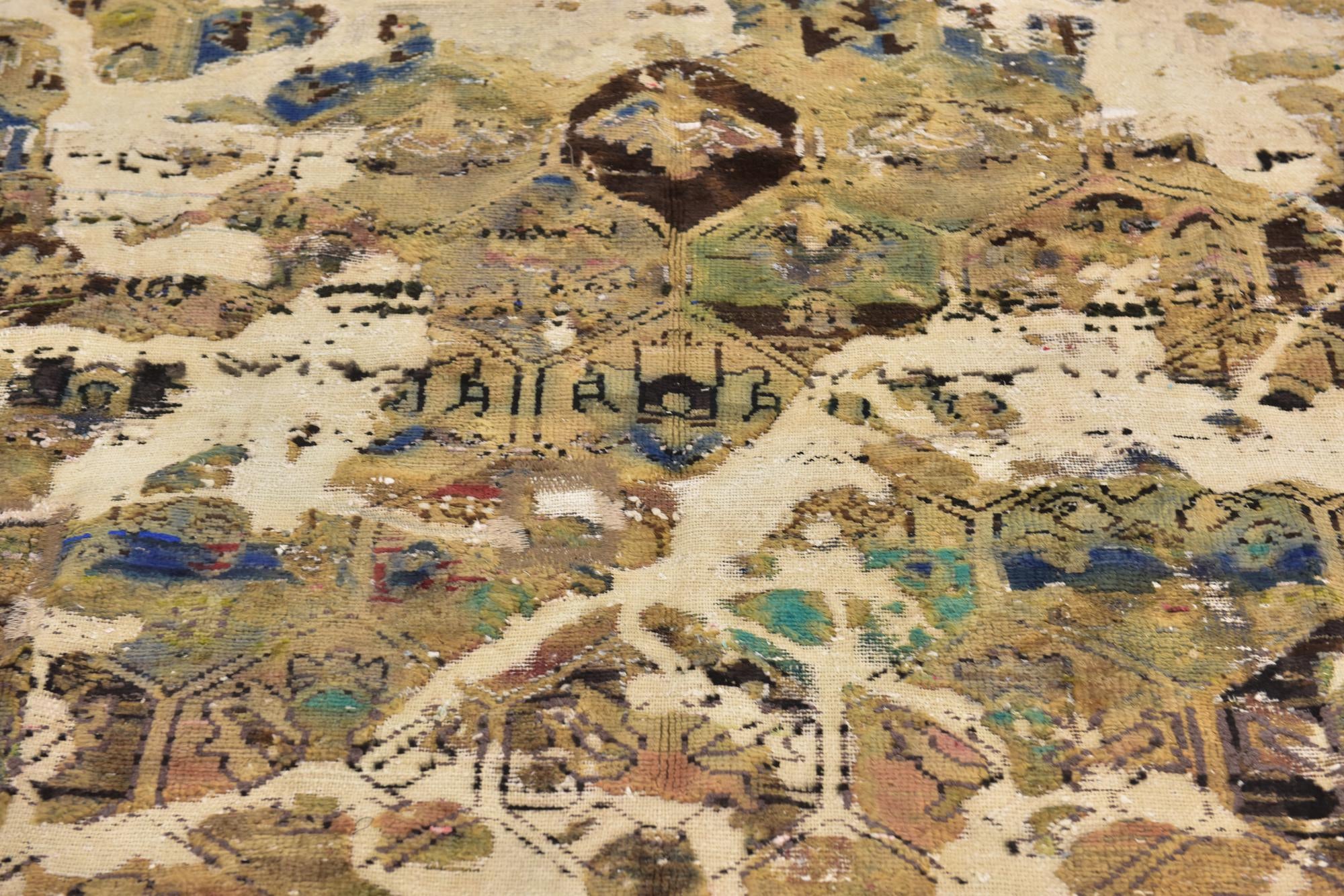 6' 2 x 8' 10 Hand Knotted Ultra Vintage Persian Wool Rug