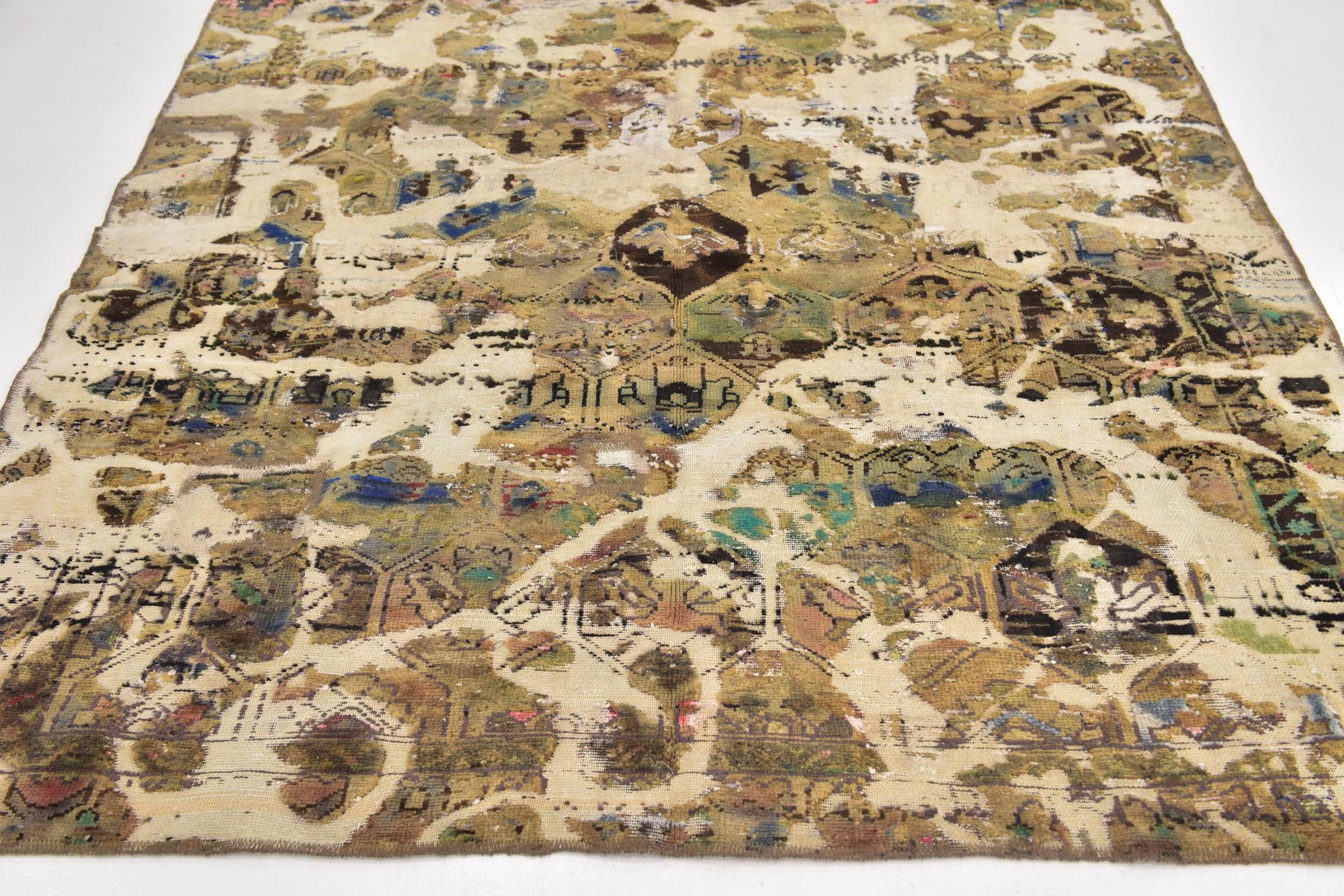 6' 2 x 8' 10 Hand Knotted Ultra Vintage Persian Wool Rug