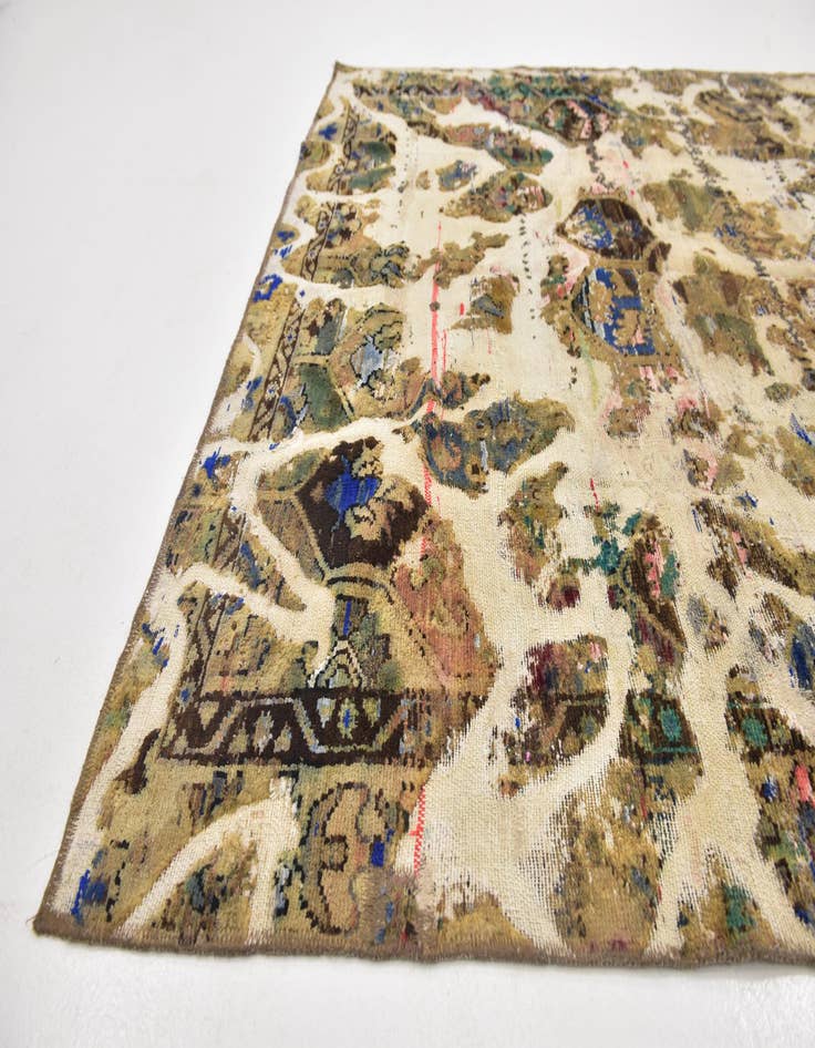 Detail image of 6' 2 x 8' 10  Hand Knotted Ultra Vintage Persian Wool Rug