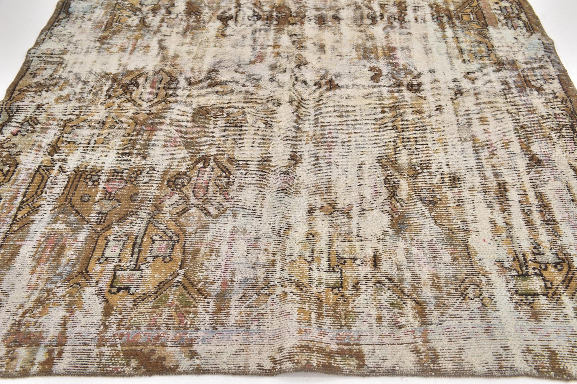 6' 8 x 8' 8 Hand Knotted Ultra Vintage Persian Wool Rug