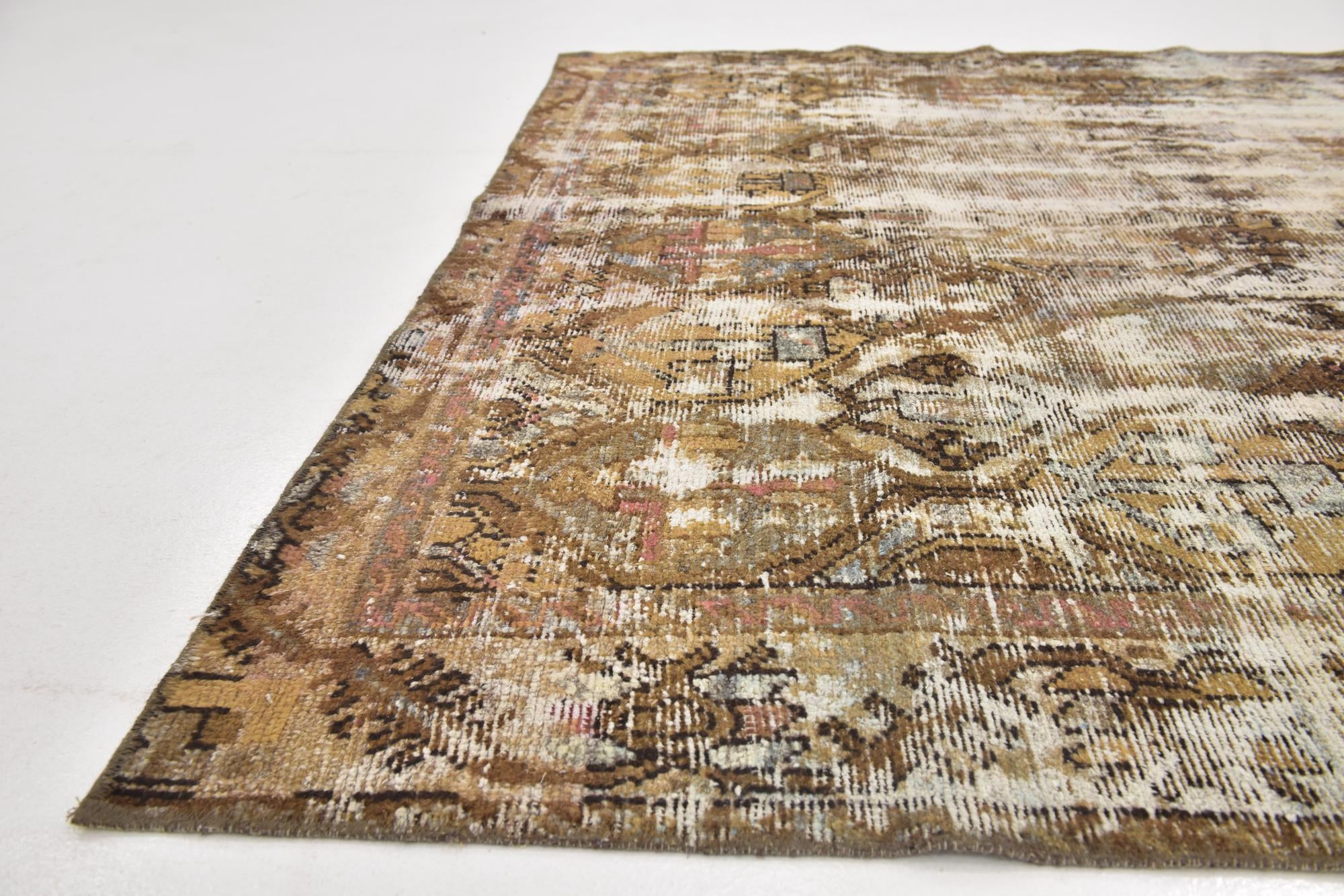 6' 8 x 8' 8 Hand Knotted Ultra Vintage Persian Wool Rug