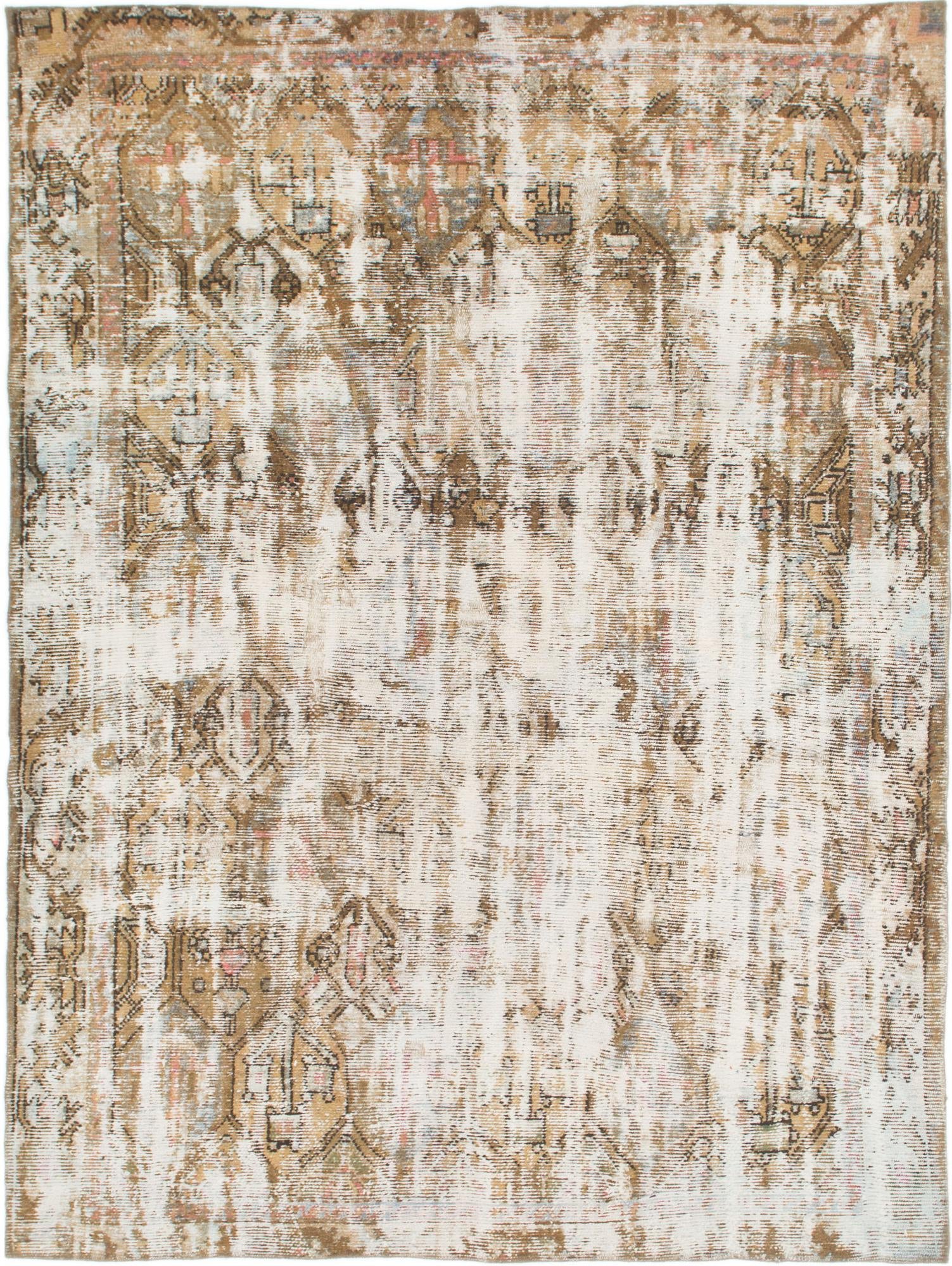 6' 8 x 8' 8 Hand Knotted Ultra Vintage Persian Wool Rug