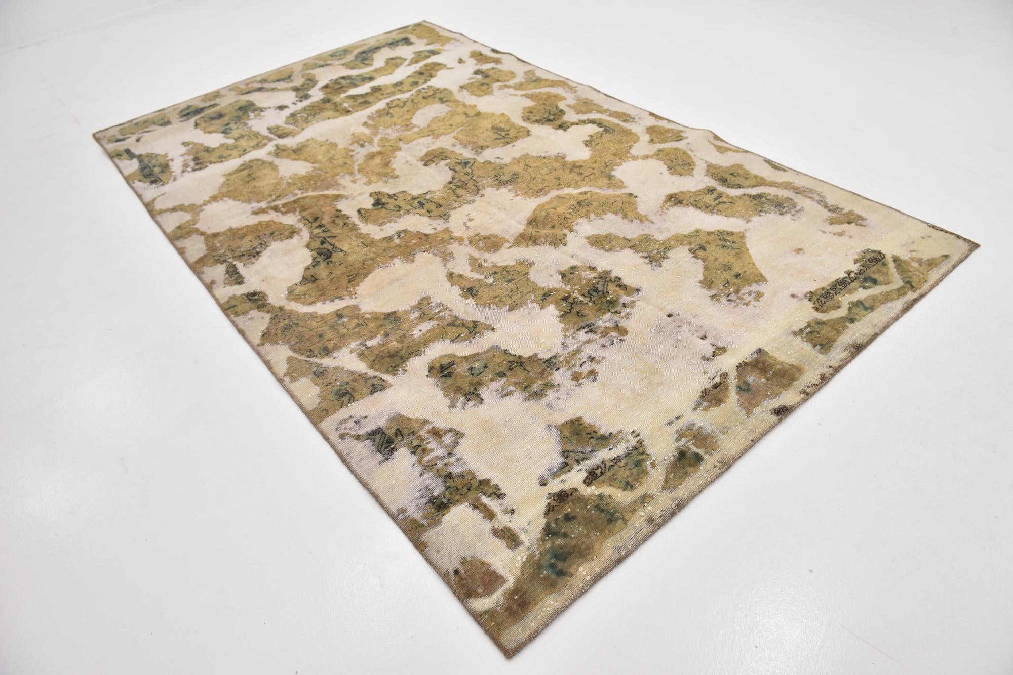 6' x 10' Hand Knotted Ultra Vintage Persian Wool Rug