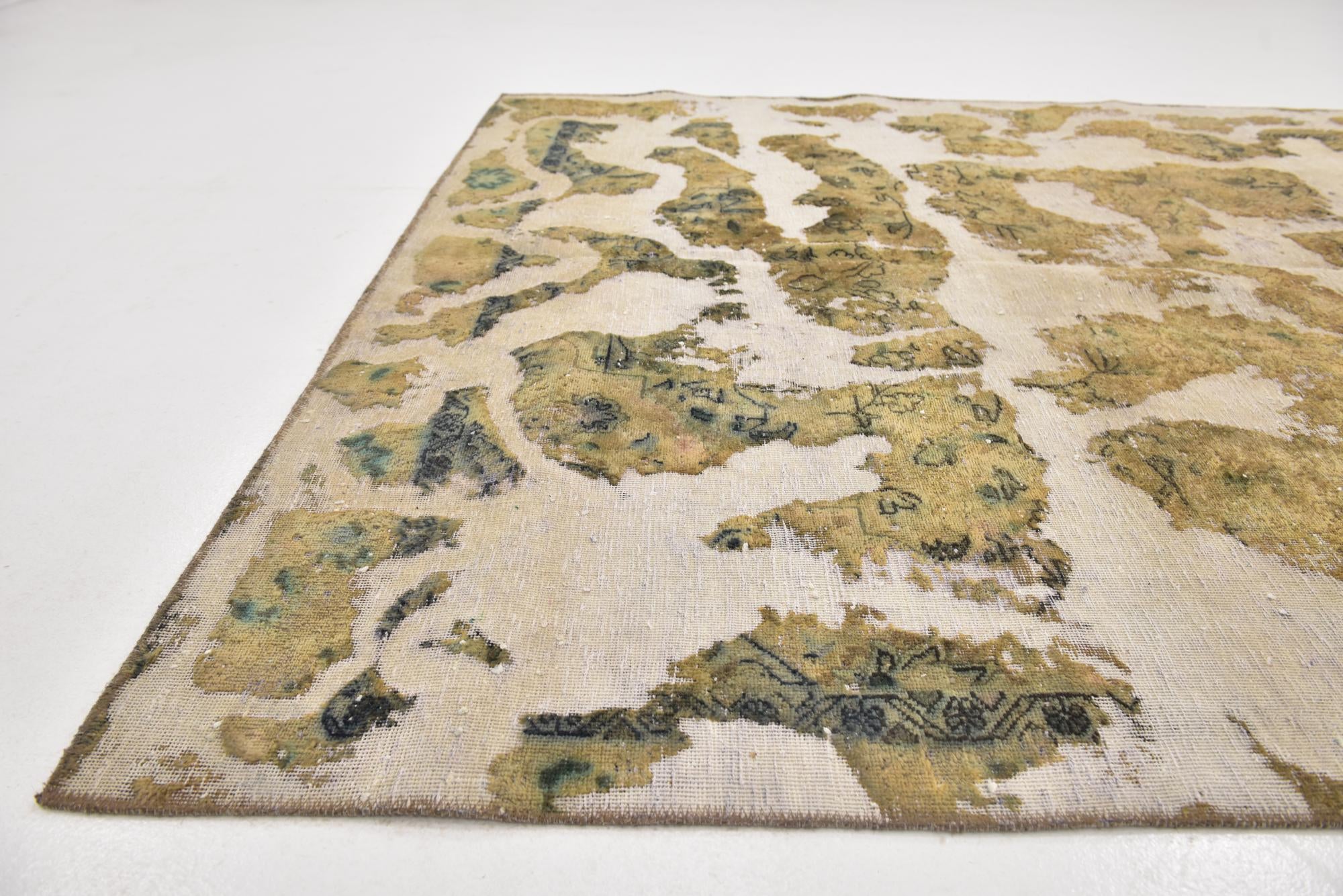 6' x 10' Hand Knotted Ultra Vintage Persian Wool Rug