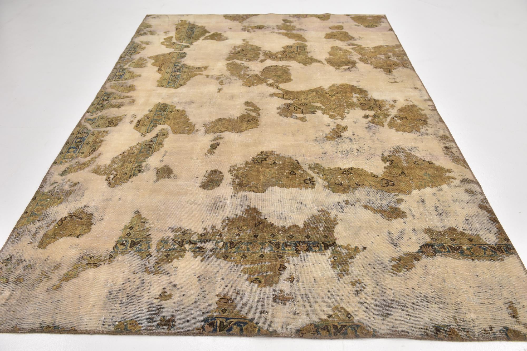 6' 6 x 9' 6 Hand Knotted Ultra Vintage Persian Wool Rug