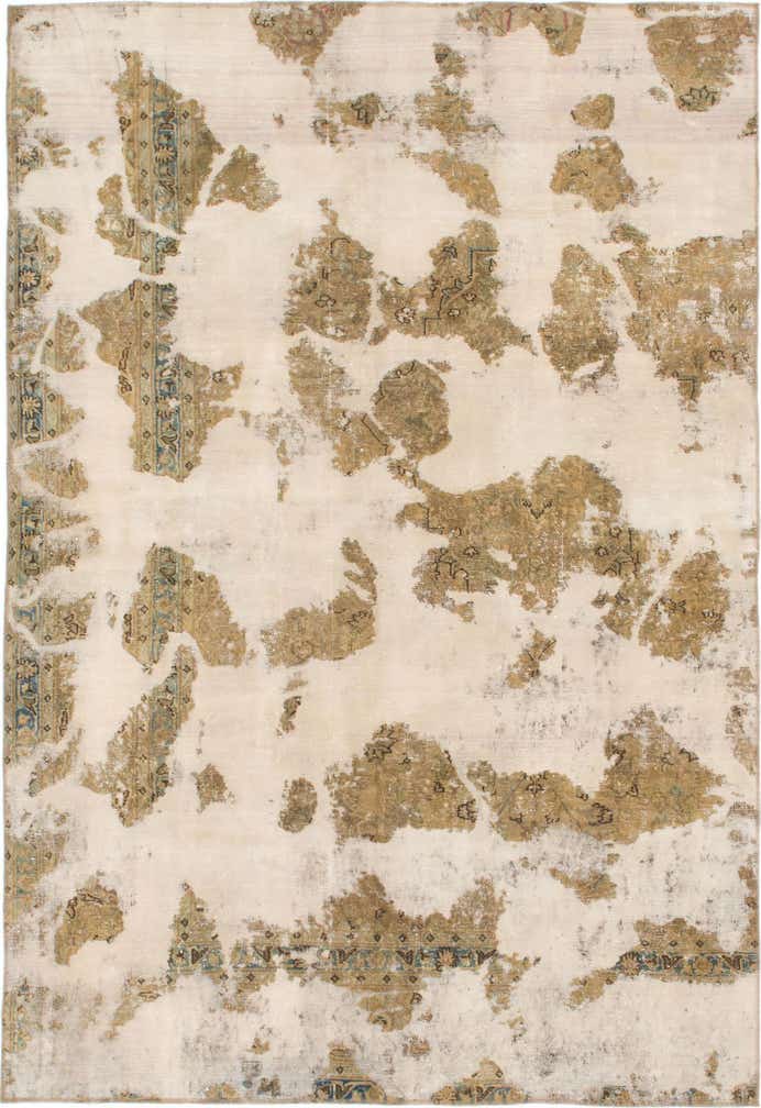 6' 6 x 9' 6 Hand Knotted Ultra Vintage Persian Wool Rug