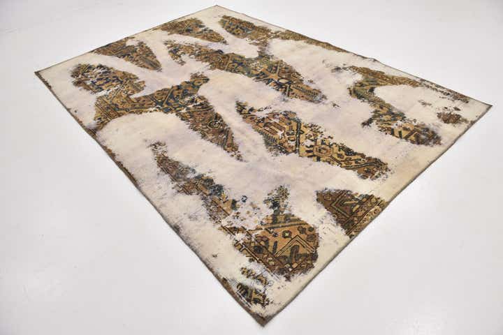 6' 5 x 9' 5 Hand Knotted Ultra Vintage Persian Wool Rug