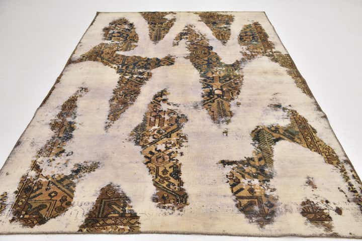 6' 5 x 9' 5 Hand Knotted Ultra Vintage Persian Wool Rug