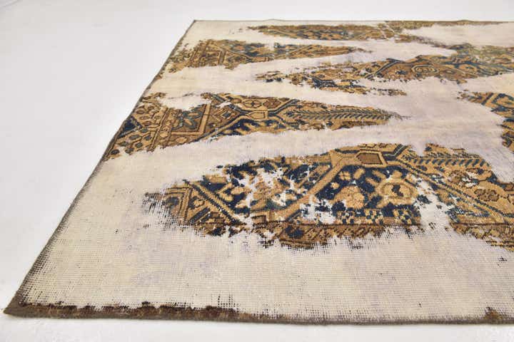 6' 5 x 9' 5 Hand Knotted Ultra Vintage Persian Wool Rug