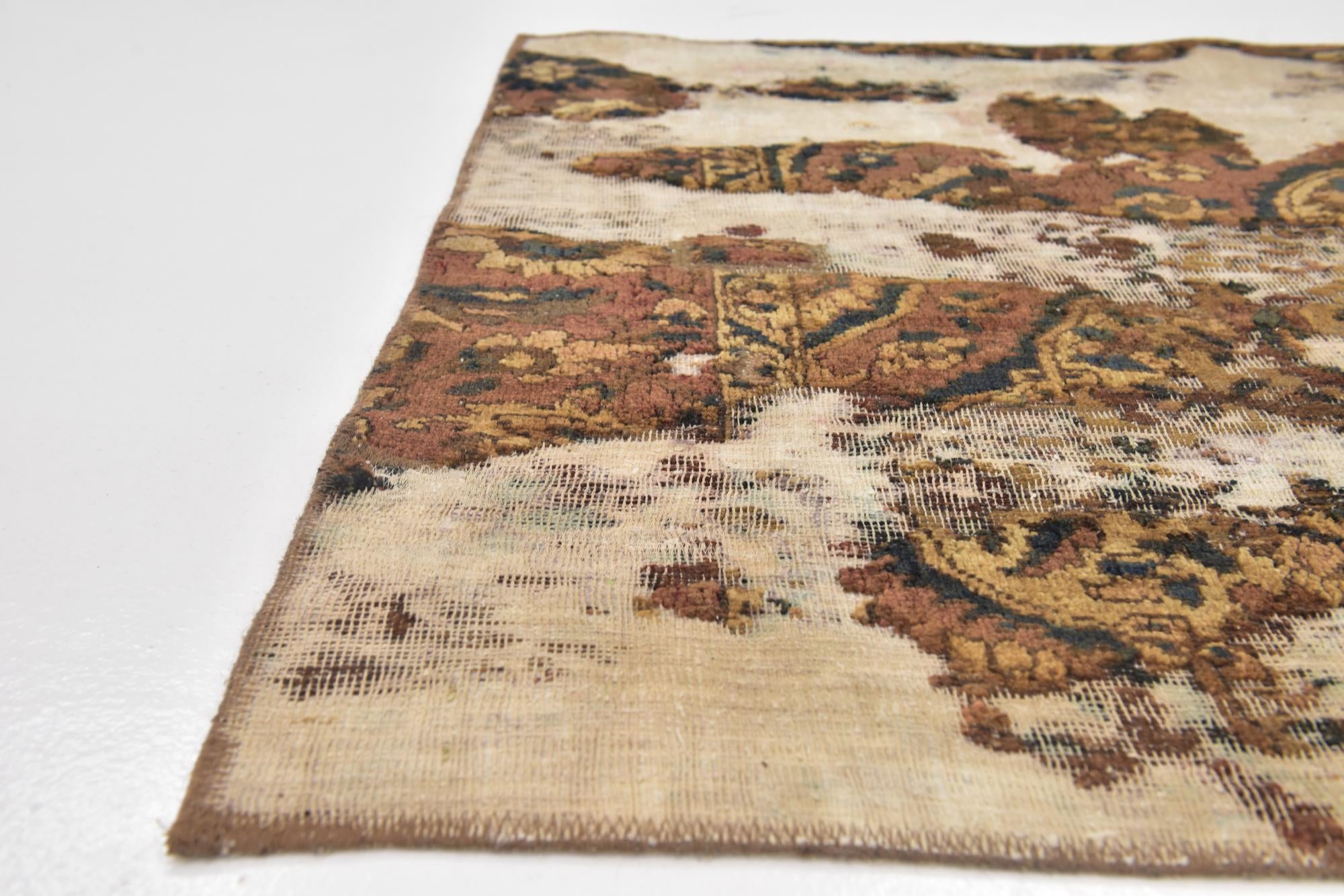 4' x 5' 10 Hand Knotted Ultra Vintage Persian Wool Rug