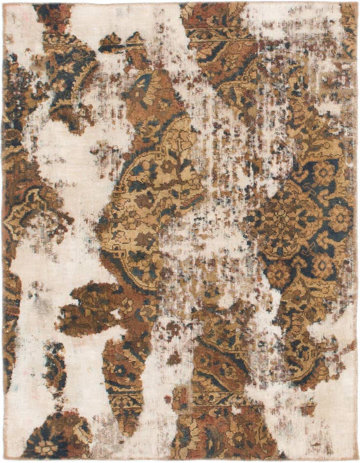 Detail image of 4' x 5' 10 Hand Knotted Ultra Vintage Persian Wool Rug