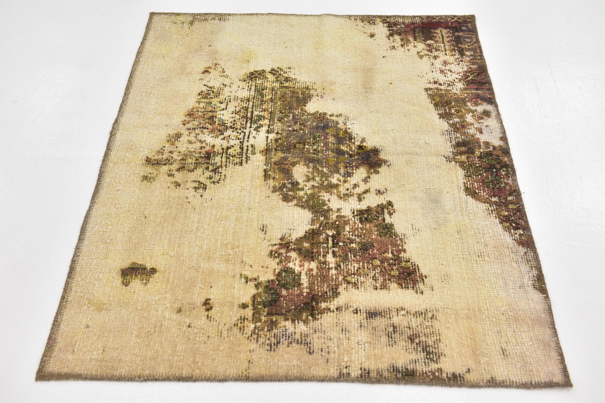 3' x 4' Hand Knotted Ultra Vintage Persian Wool Rug