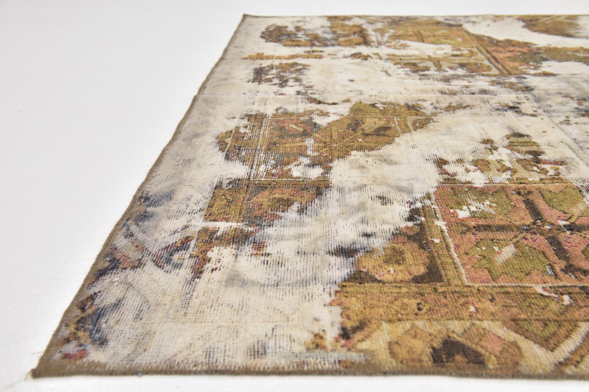 5' 10 x 9' 10 Hand Knotted Ultra Vintage Persian Wool Rug