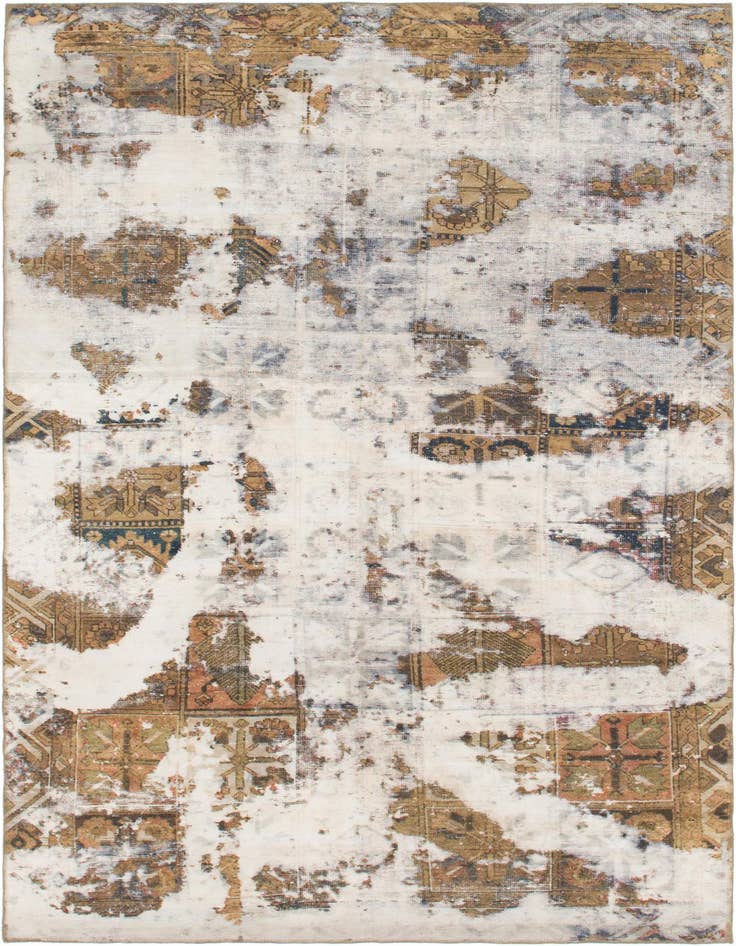 Detail image of 5' 10 x 9' 10 Hand Knotted Ultra Vintage Persian Wool Rug