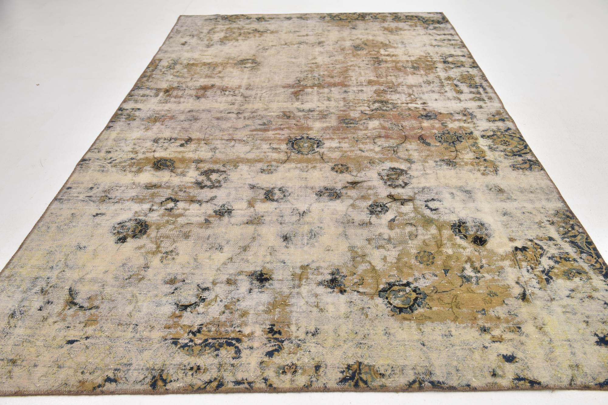 6' 8 x 11' Hand Knotted Ultra Vintage Persian Wool Rug