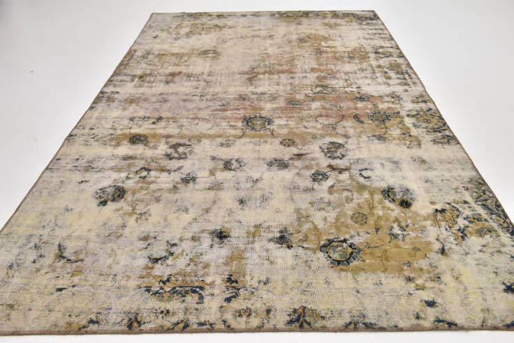 Detail image of 6' 8 x 11' Hand Knotted Ultra Vintage Persian Wool Rug