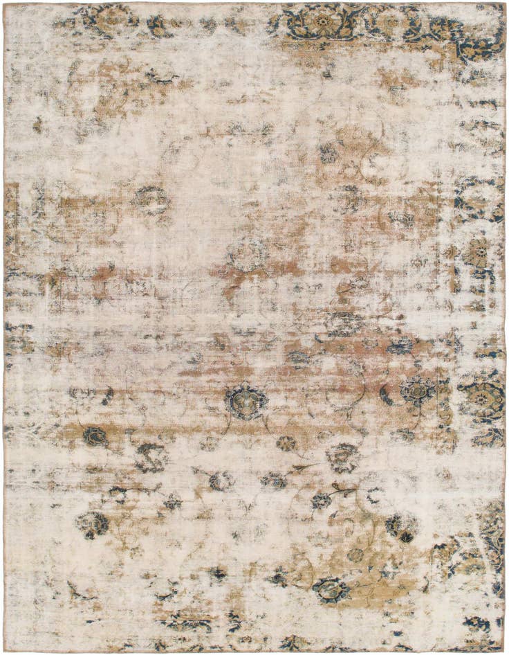 Detail image of 6' 8 x 11' Hand Knotted Ultra Vintage Persian Wool Rug