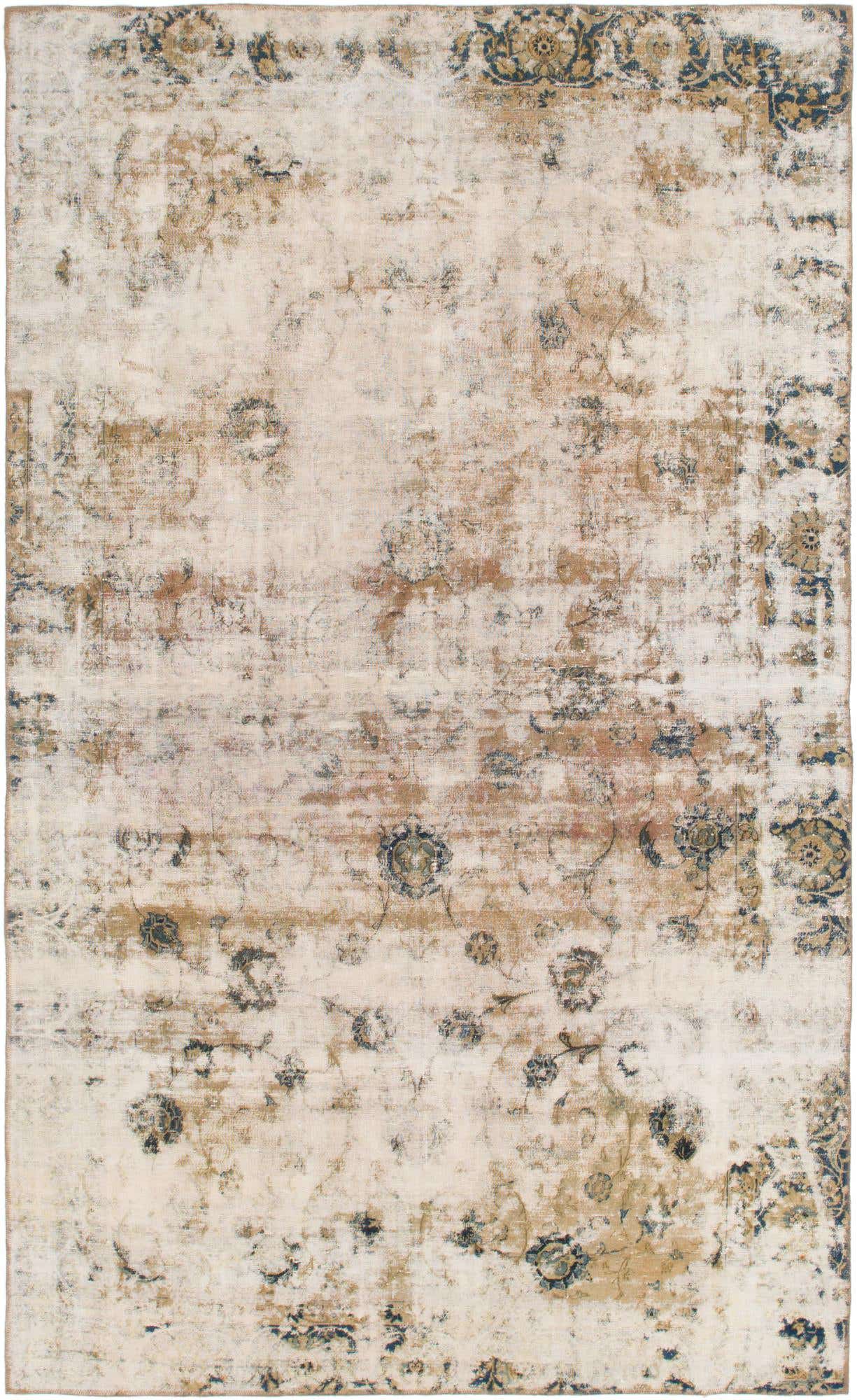6' 8 x 11' Hand Knotted Ultra Vintage Persian Wool Rug