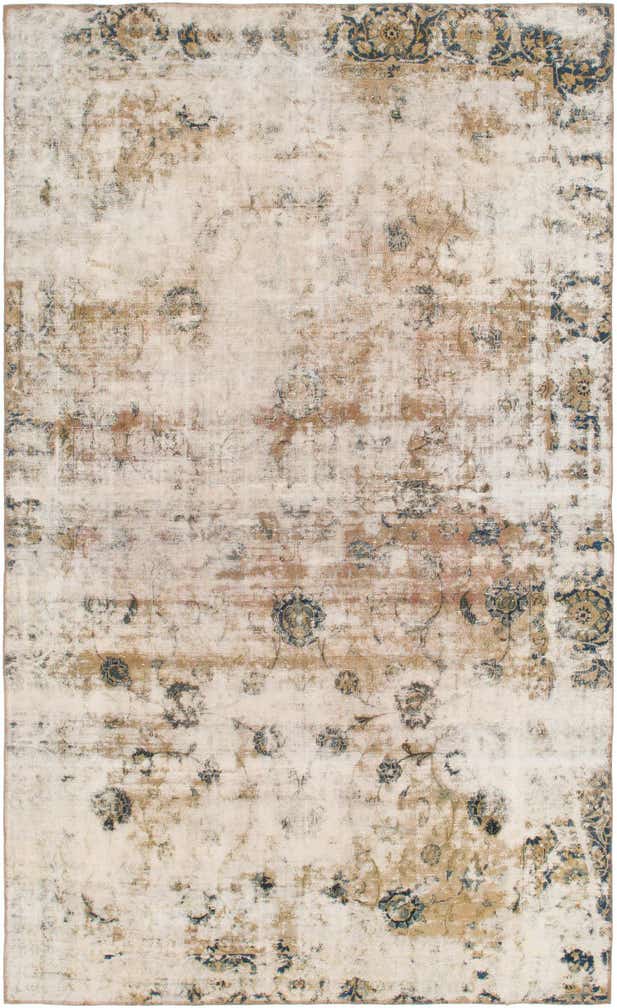 6' 8 x 11' Hand Knotted Ultra Vintage Persian Wool Rug